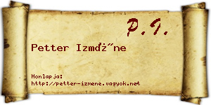 Petter Izméne névjegykártya